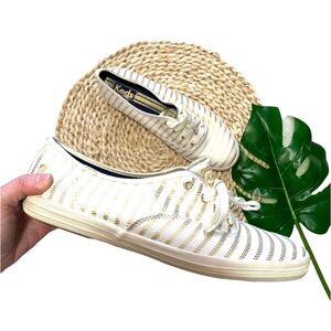 Keds Sneaker Women’s Champion Metallic Gold Zipper Print 9